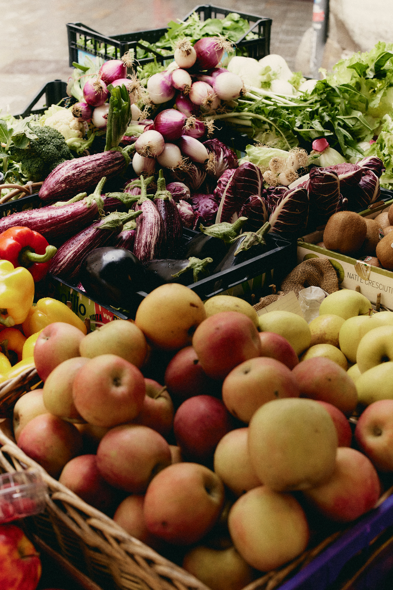 Seasonal fruit and vegetables at the market